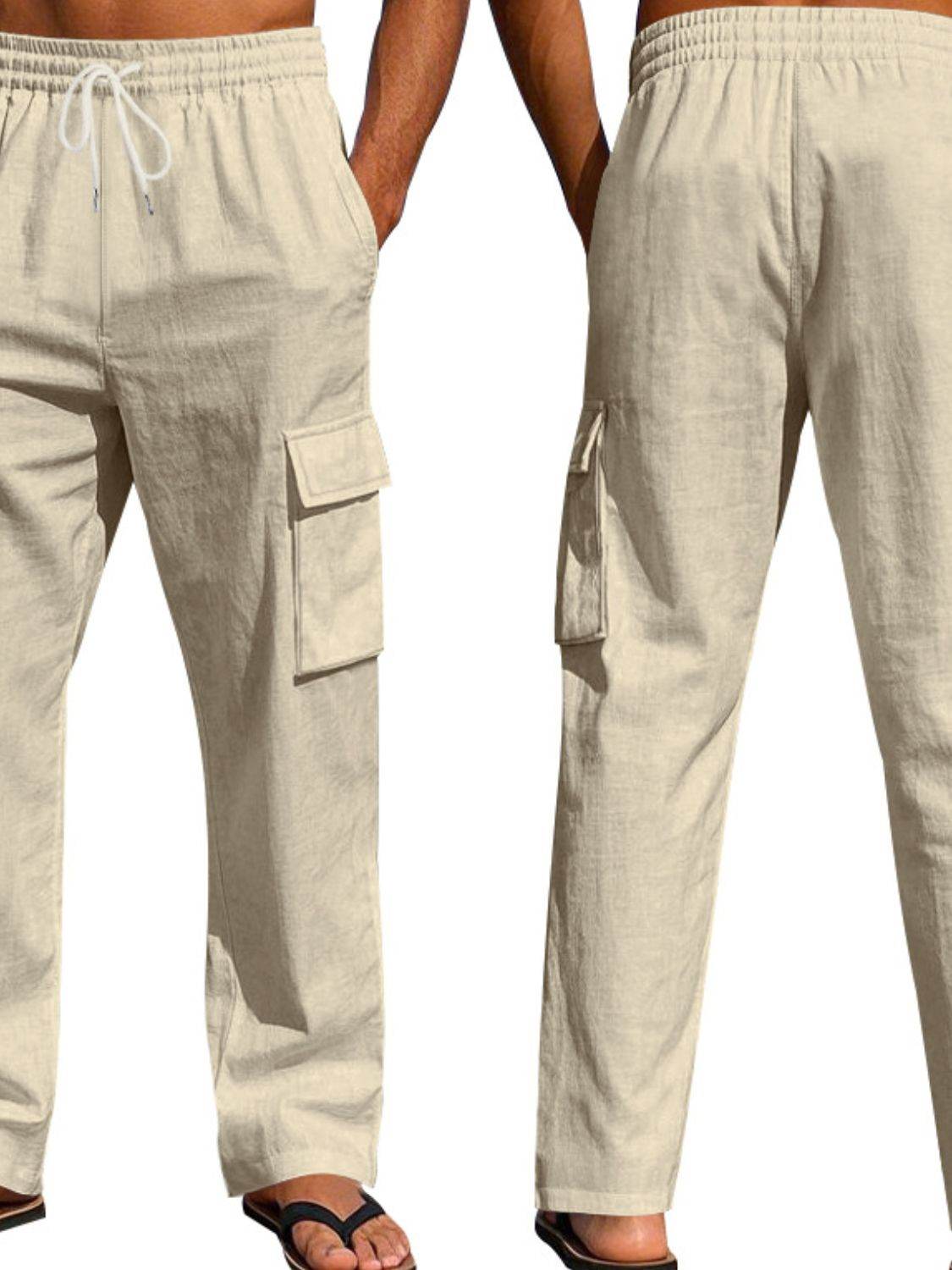 Herrenhose in voller Größe mit Kordelzug und Taschen, Übergröße - FreeWave Fashion 