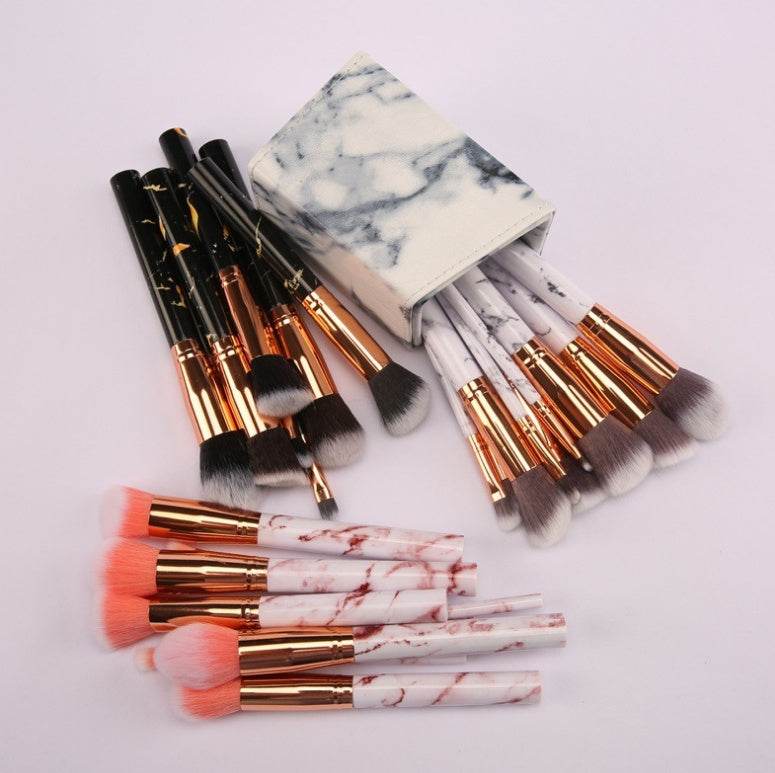 10 Marmor-Make-up-Pinsel-Sets, Beauty-Tools, Rouge, Lidschatten, Gesichtsmodifikation, 5 große und 5 kleine Explosionen. - FreeWave Fashion 