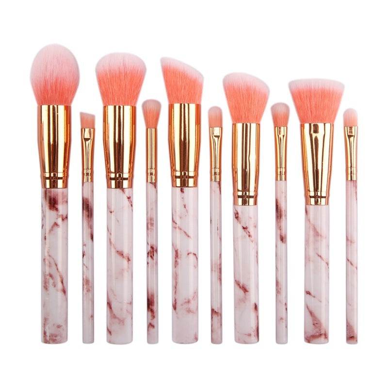 10 Marmor-Make-up-Pinsel-Sets, Beauty-Tools, Rouge, Lidschatten, Gesichtsmodifikation, 5 große und 5 kleine Explosionen. - FreeWave Fashion 