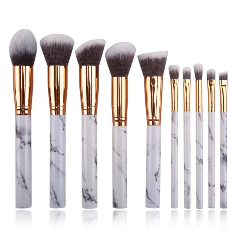 10 Marmor-Make-up-Pinsel-Sets, Beauty-Tools, Rouge, Lidschatten, Gesichtsmodifikation, 5 große und 5 kleine Explosionen. - FreeWave Fashion 