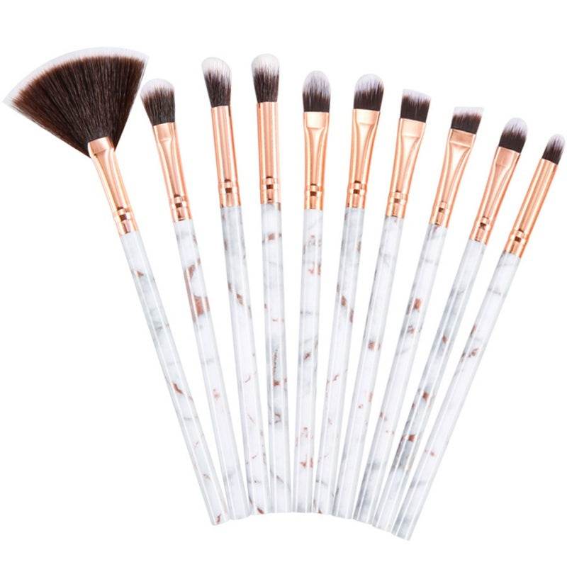 10 Marmor-Make-up-Pinsel-Sets, Beauty-Tools, Rouge, Lidschatten, Gesichtsmodifikation, 5 große und 5 kleine Explosionen. - FreeWave Fashion 