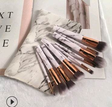 10 Marmor-Make-up-Pinsel-Sets, Beauty-Tools, Rouge, Lidschatten, Gesichtsmodifikation, 5 große und 5 kleine Explosionen. - FreeWave Fashion 