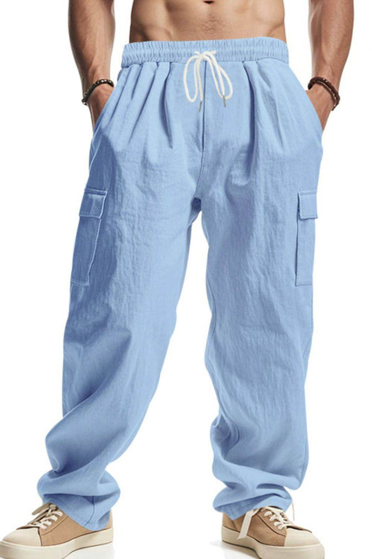 Herrenhose in voller Größe mit Kordelzug und Taschen – bequem, funktional und ideal für entspannte Freizeitlooks.