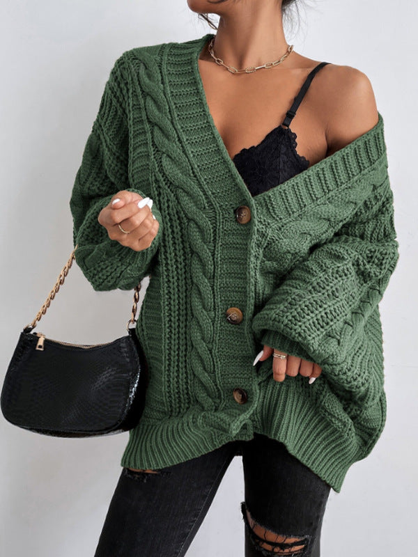 V-Ausschnitt  Twist Strickmantel