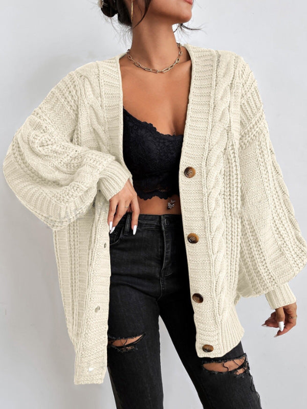 V-Ausschnitt  Twist Strickmantel