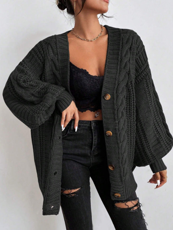 V-Ausschnitt  Twist Strickmantel