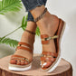 Sandalen mit Keilabsatz und Farbblock-Riemen - FreeWave Fashion 
