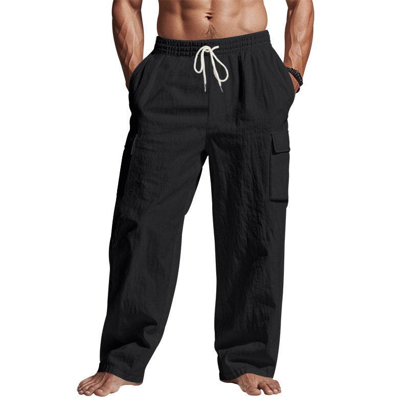 Herrenhose in voller Größe mit Kordelzug und Taschen, Übergröße - FreeWave Fashion 