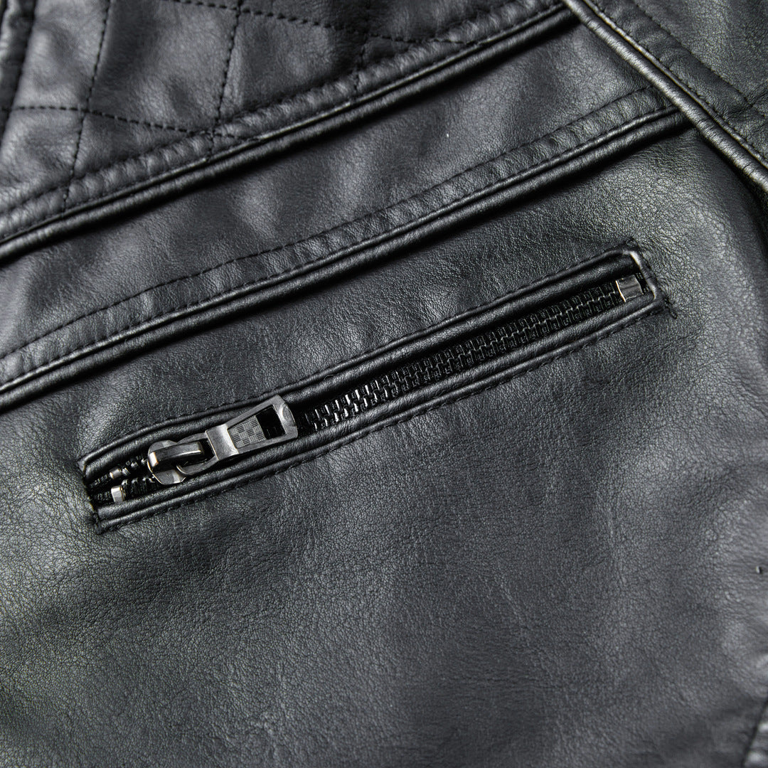 Lederjacke Herren Vintage  Stehkragen