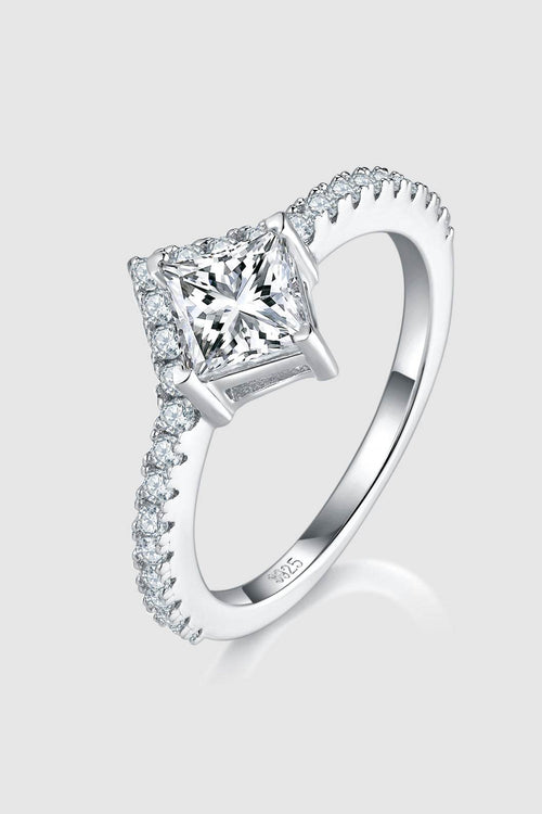 1 Karat Moissanit Ring aus 925er Sterlingsilber, doppelschichtig - FreeWave Fashion