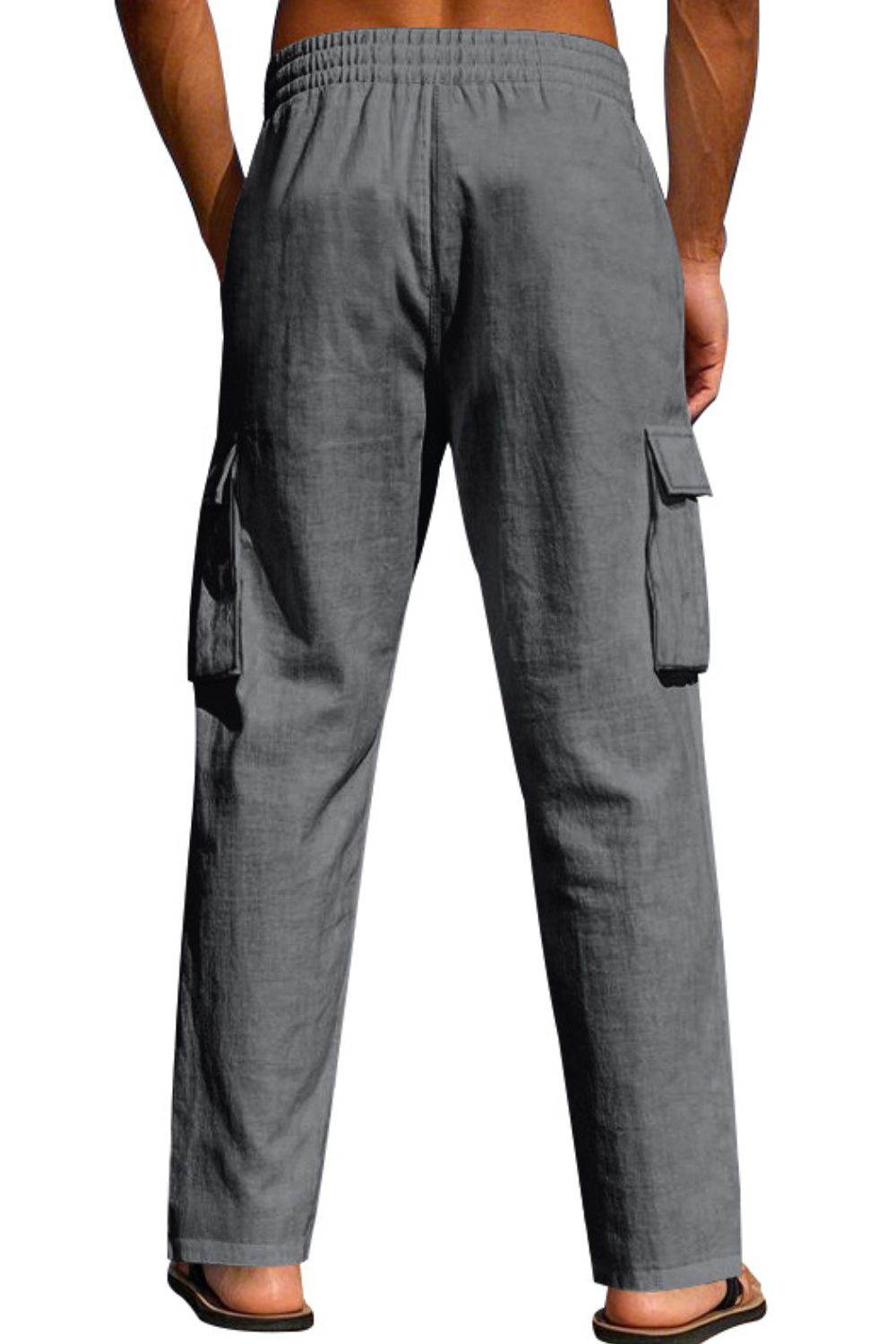 Herrenhose in voller Größe mit Kordelzug und Taschen, Übergröße - FreeWave Fashion 