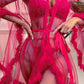 Verführerisches Damen-Nachtkleid mit Federn und Mesh - FreeWave Fashion 