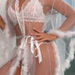 Verführerisches Damen-Nachtkleid mit Federn und Mesh - FreeWave Fashion 
