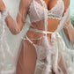Verführerisches Damen-Nachtkleid mit Federn und Mesh - FreeWave Fashion 