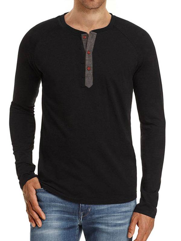 Herren T-Shirt mit Knopfleiste - FreeWave Fashion 