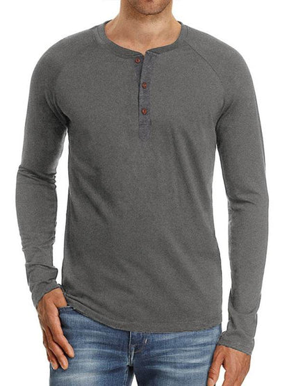 Herren T-Shirt mit Knopfleiste - FreeWave Fashion 