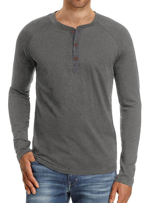Herren T-Shirt mit Knopfleiste - FreeWave Fashion 