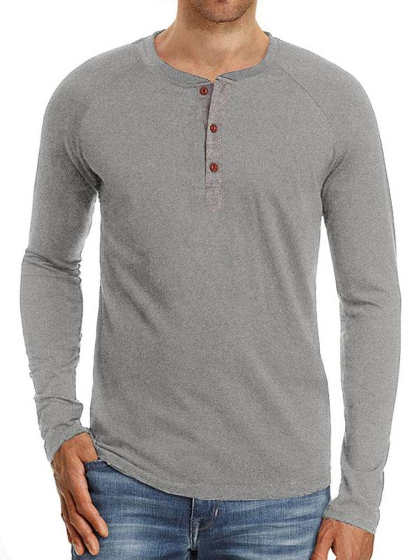Herren T-Shirt mit Knopfleiste - FreeWave Fashion 
