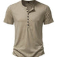 Herren Henley Casual Fashion Basic Kurzarm-T-Shirt - FreeWave Fashion 
