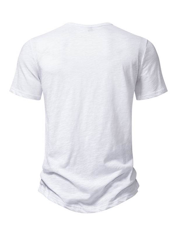 Herren Henley Casual Fashion Basic Kurzarm-T-Shirt - FreeWave Fashion 
