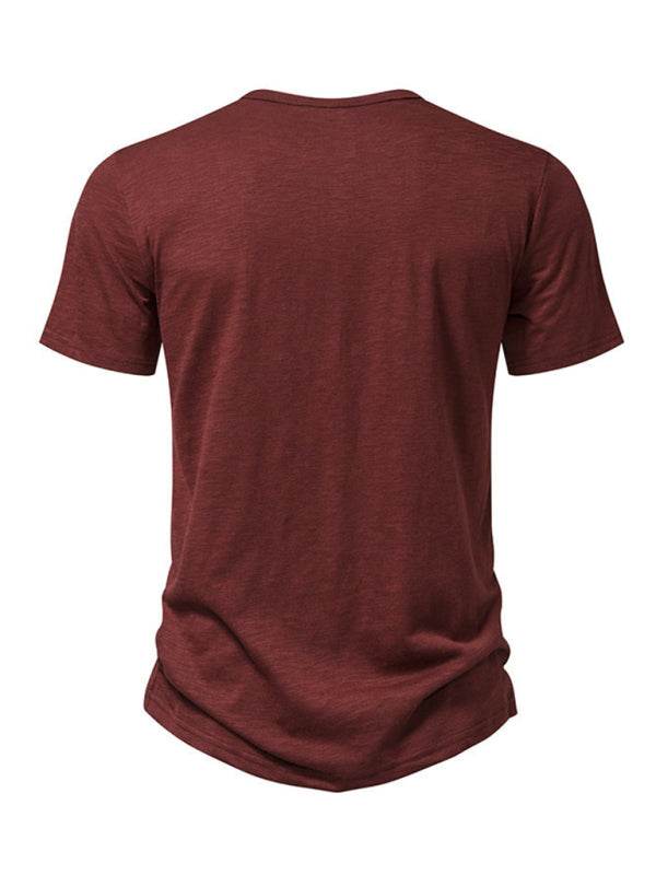 Herren Henley Casual Fashion Basic Kurzarm-T-Shirt - FreeWave Fashion 