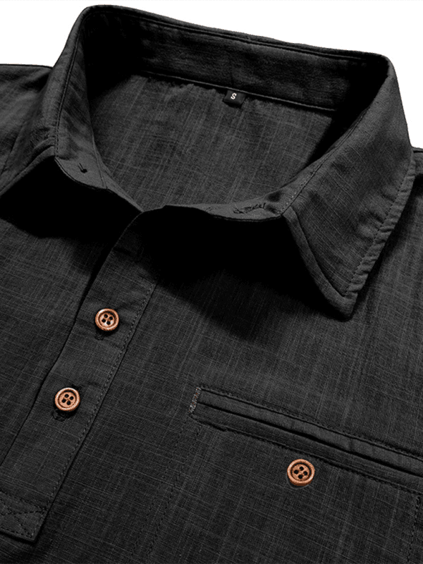 Lässige, einfarbige Kurzarm-Oberteile mit Revers für Herren - FreeWave Fashion 