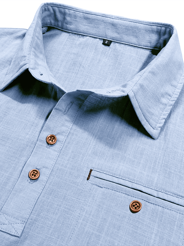 Lässige, einfarbige Kurzarm-Oberteile mit Revers für Herren - FreeWave Fashion 