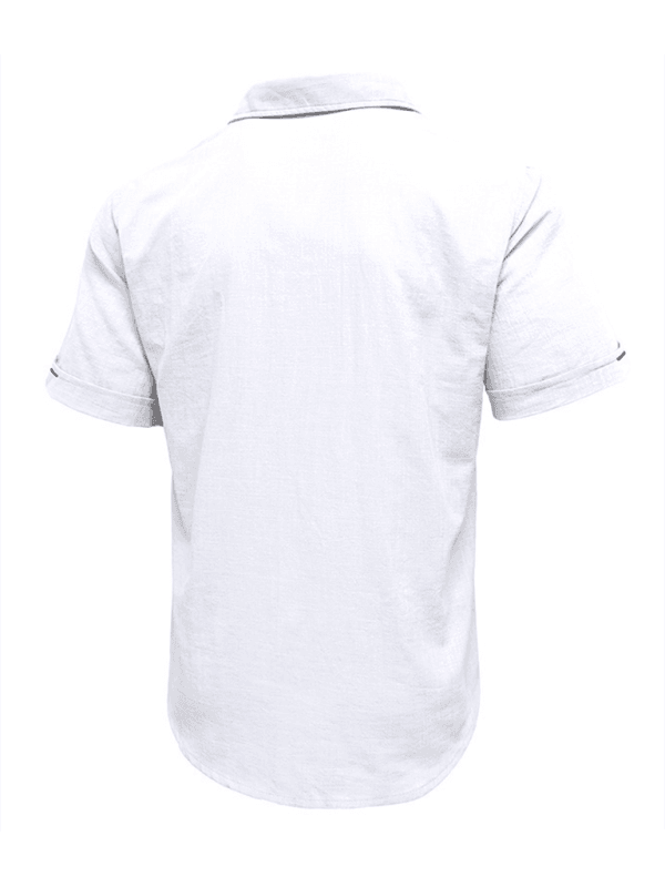 Lässige, einfarbige Kurzarm-Oberteile mit Revers für Herren - FreeWave Fashion 