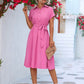 Elegantes, lässiges Hemdkleid mit Knopfleiste und Taillenschnürung - FreeWave Fashion 