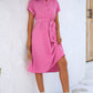 Elegantes, lässiges Hemdkleid mit Knopfleiste und Taillenschnürung - FreeWave Fashion 