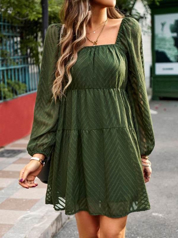 Langarm-Taillenkleid - FreeWave Fashion 
