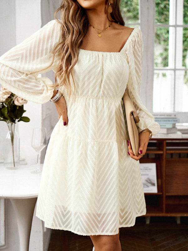 Langarm-Taillenkleid - FreeWave Fashion 