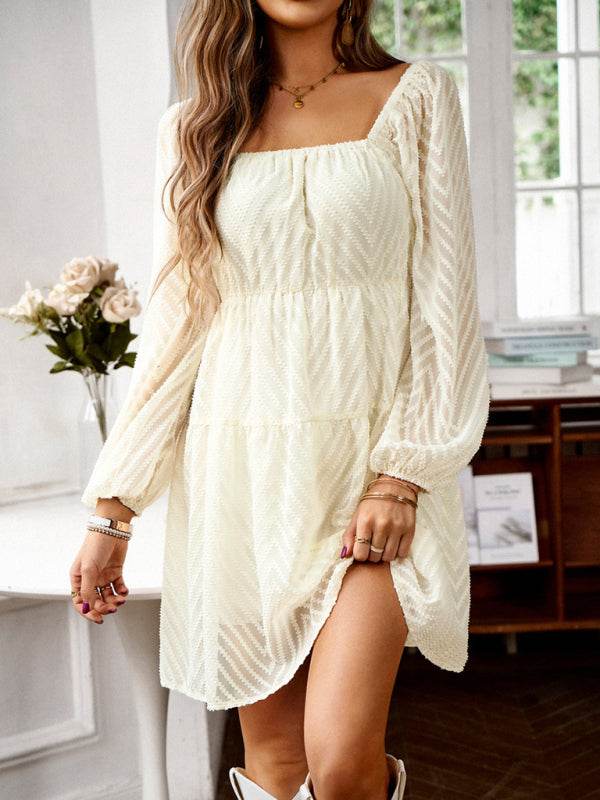 Langarm-Taillenkleid - FreeWave Fashion 