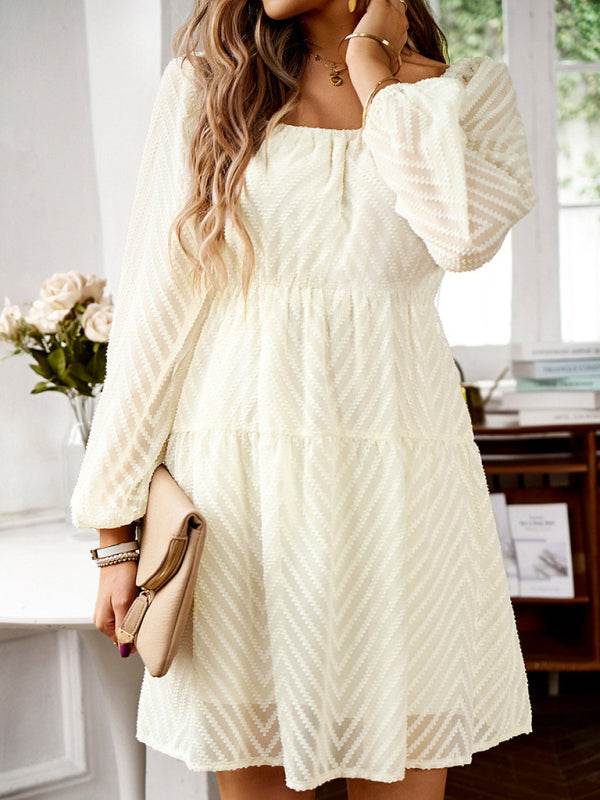 Langarm-Taillenkleid - FreeWave Fashion 