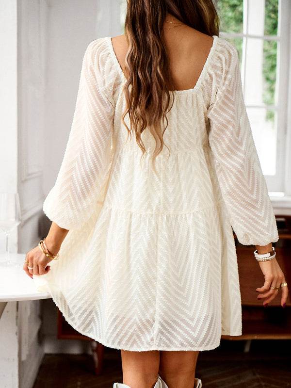 Langarm-Taillenkleid - FreeWave Fashion 