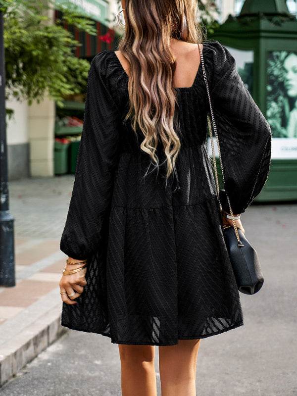 Langarm-Taillenkleid - FreeWave Fashion 