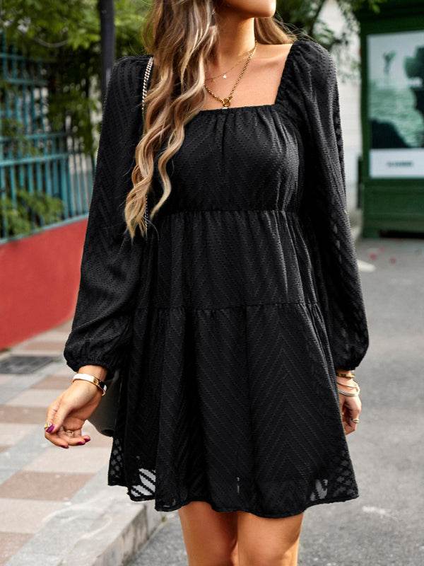 Langarm-Taillenkleid - FreeWave Fashion 