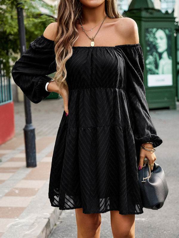 Langarm-Taillenkleid - FreeWave Fashion 
