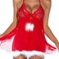 Elegant Lace Sheer Lingerie with Fur Trim - FreeWave Fashion 