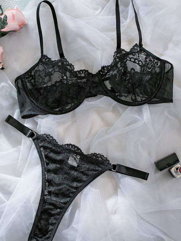 Spitze erotische Dessous Zweiteiler Set - FreeWave Fashion 