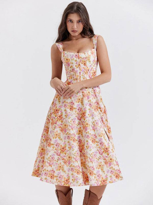 Kleid und schmalen Hosenträgern - FreeWave Fashion 
