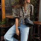 Modisches, lässiges Damen-Oberteil mit Leopardenmuster - FreeWave Fashion 