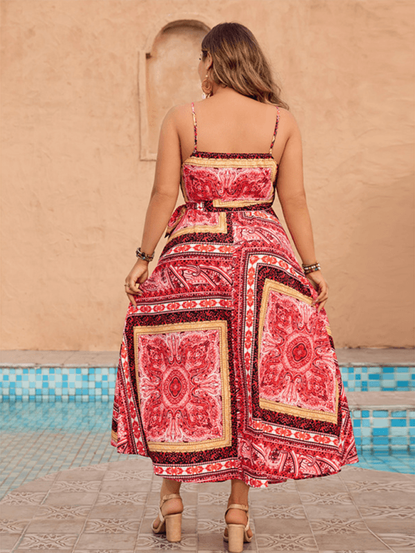 Sexy Urlaubskleid mit Strapsenprint für Damen in Übergröße - FreeWave Fashion 