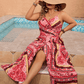 Sexy Urlaubskleid mit Strapsenprint für Damen in Übergröße - FreeWave Fashion 