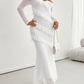 Elegante Slim-Style V-Ausschnitt Kleid mit langen Ärmeln - FreeWave Fashion 