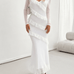 Elegante Slim-Style V-Ausschnitt Kleid mit langen Ärmeln - FreeWave Fashion 