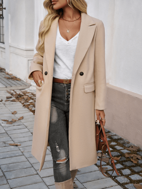 Damen Revers Cardigan Tweed Jacke - FreeWave Fashion 