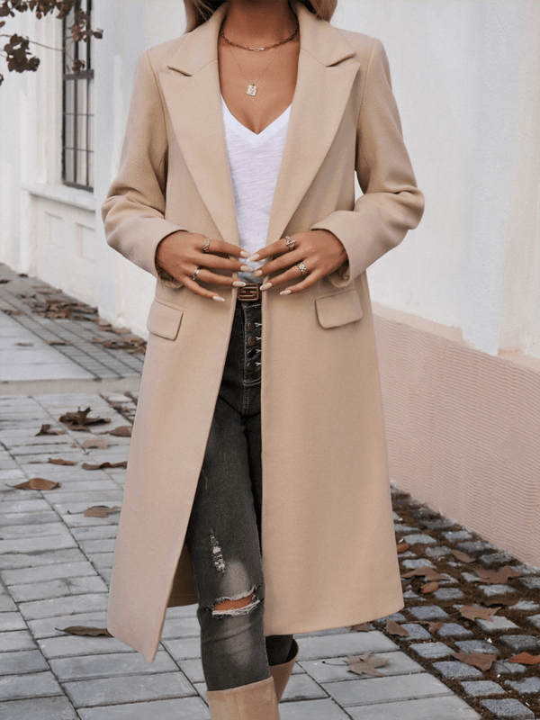 Damen Revers Cardigan Tweed Jacke - FreeWave Fashion 