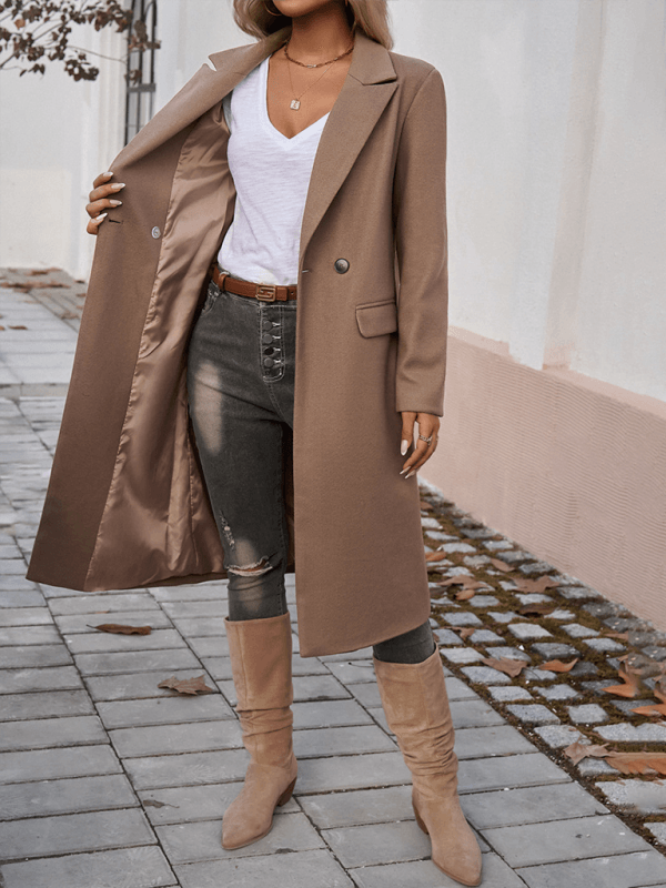 Damen Revers Cardigan Tweed Jacke - FreeWave Fashion 