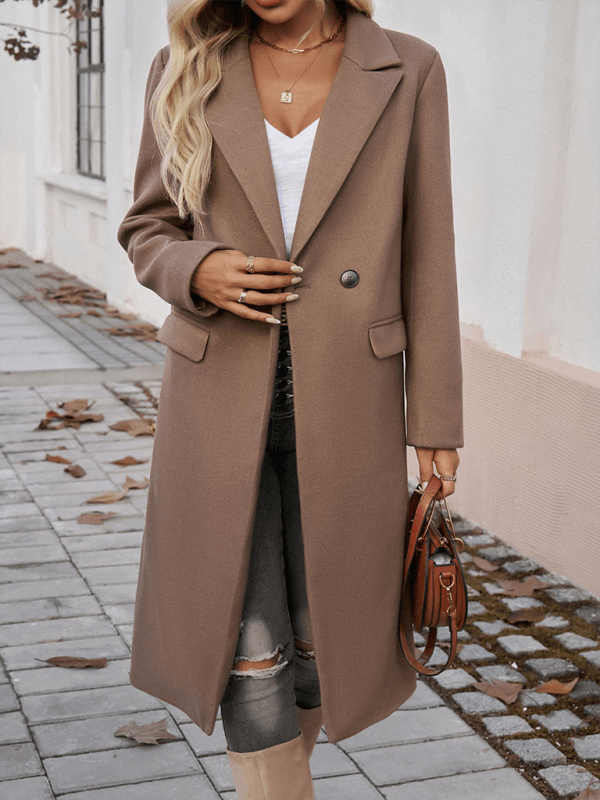 Damen Revers Cardigan Tweed Jacke - FreeWave Fashion 